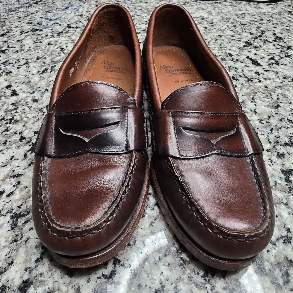 Allen Edmonds Mens Shoes 8.5 D Brown Montecito Loafer Leather Casual Slip On